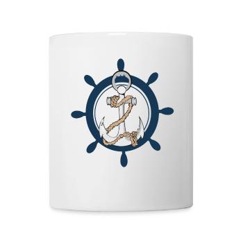 Ancre avec volant dur bâbord - Mug blanc - blanc - Devant