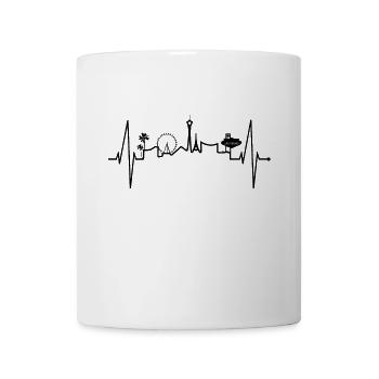 Las Vegas Skyline Heartbeat Nevada USA Fan Poker - Mug - white - Front