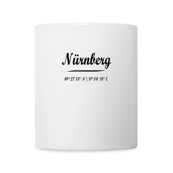 Nürnberg mit Koordinaten - Tasse - Weiß - Vorne