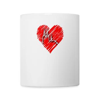 Cologne Skyline Heartbeat Heart Cher Kölsch Kölner - Mug blanc - blanc - Devant