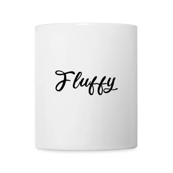 Lettrage pailleté en écriture duveteuse - Mug blanc - blanc - Devant