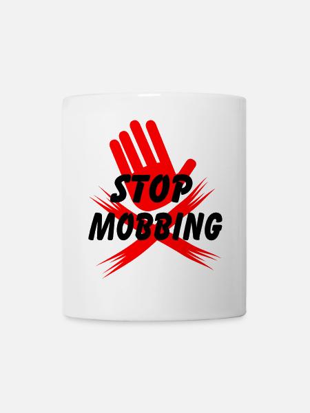 Arrêtez de harceler la main - Mug blanc - blanc