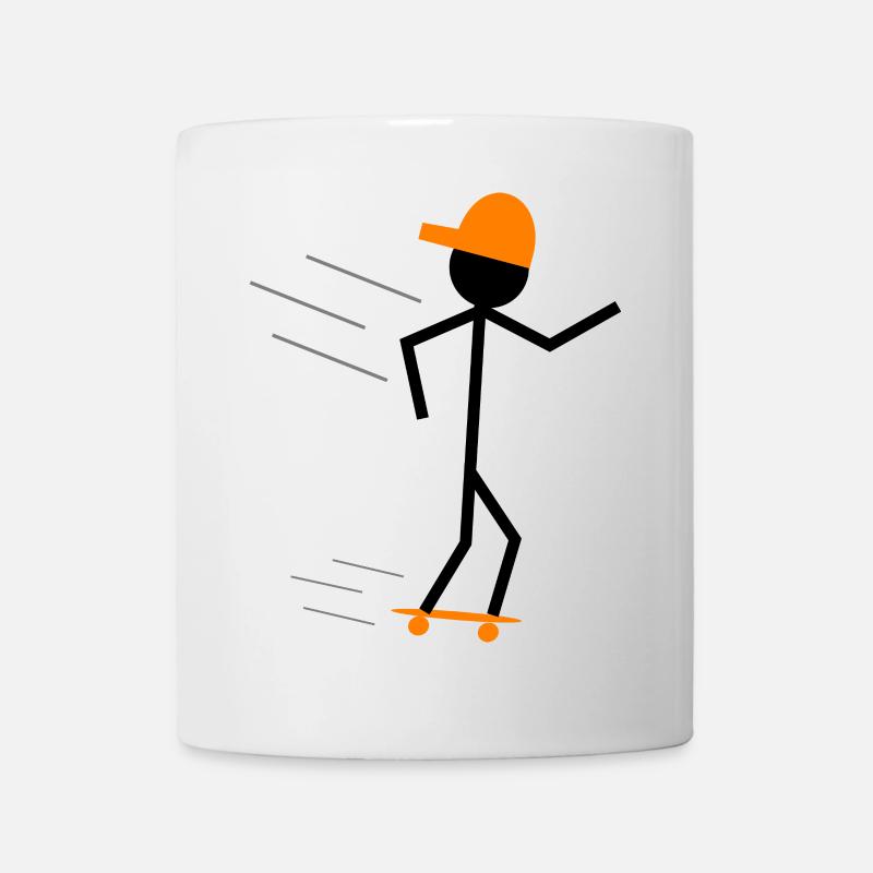 stickman skater - Tasse - Weiß