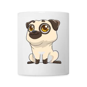Cute pug with big eyes - Mug - white - Front