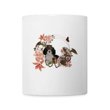 Steampunk, chiot et écureuil au chapeau - Mug blanc - blanc - Devant