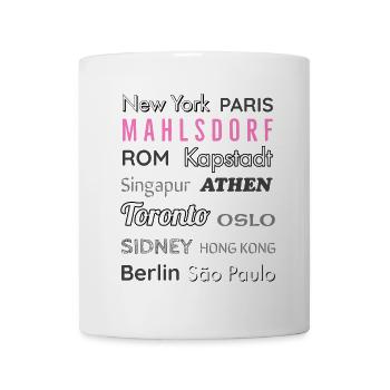 Mahlsdorf City Map Design in Black and White - Mug - white - Front