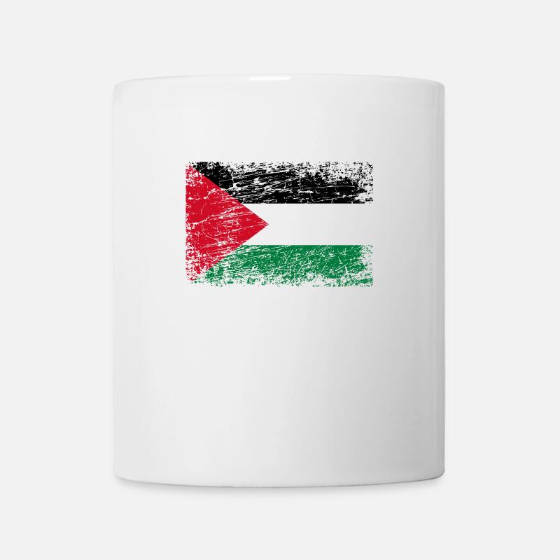Drapeau palestinien pavillon palestinien aspect utilisé - Mug blanc - blanc