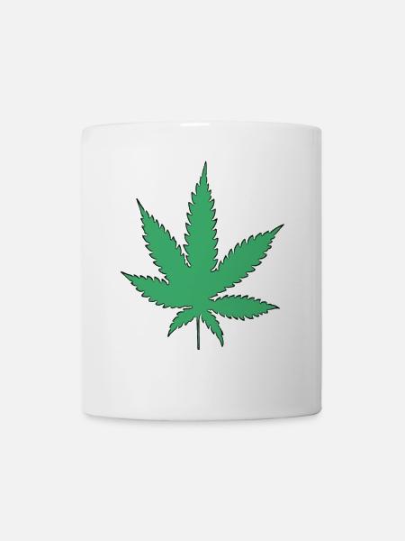 Cannabisblatt - Tasse - Weiß