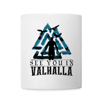 See You In Valhalla Wikinger Valknut Raben - Tasse - Weiß - Vorne