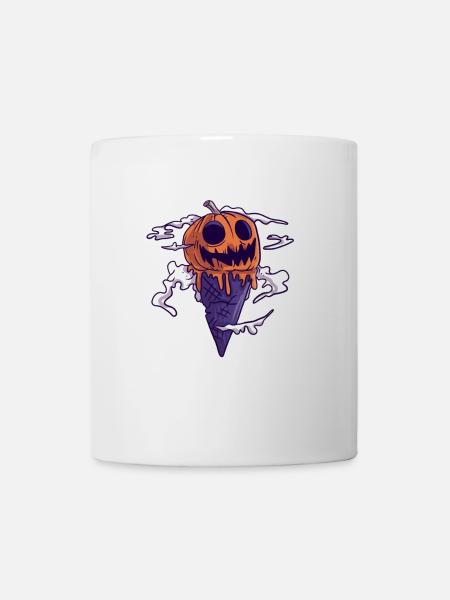 Halloween-Eis: Gruseliges Kürbisvergnügen - Tasse - Weiß