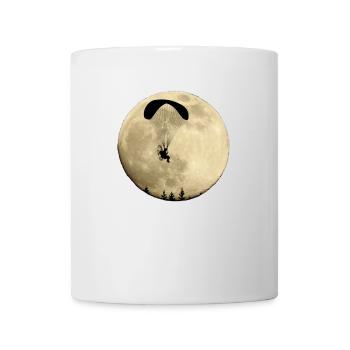 Paramotor flying in the full moon night flight stars - Mug - white - Front