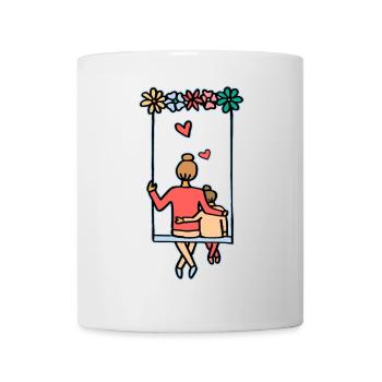 Amour et sécurité mère et fille - Mug blanc - blanc - Devant