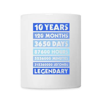 10 Jahre Geburtstag, Jubiläum, Firma, privat - Tasse - Weiß - Vorne