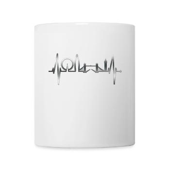 London Skyline Heartbeat England UK Heart Silver - Mug - white - Front