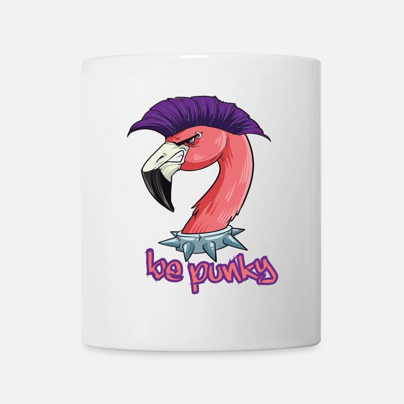 Flamant punk pour punk rock avec piercing - Mug blanc - blanc