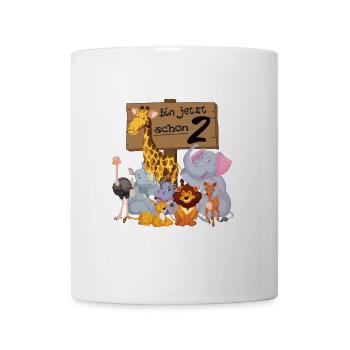 Lustige Tierfreunde Geburtstagsparty 2 Jahre alt - Tasse - Weiß - Vorne