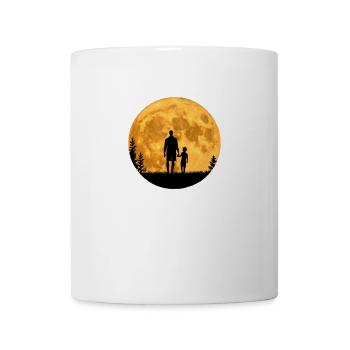 Mond Papa Vater mit Sohn bei Vollmond Nacht - Tasse - Weiß - Vorne