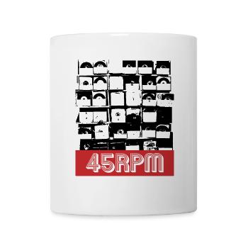 Vinyl 45RPM Plattenstapel Vinyl-Liebhaber - Tasse - Weiß - Vorne