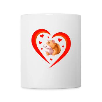 Coeur avec hamster mignon - Mug blanc - blanc - Devant