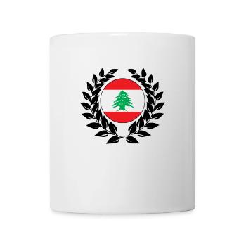 Lebanon Lebanese Flag Flag Laurel Wreath - Mug - white - Front