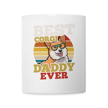 Corgi Papa Fête des Pères Rétro - Mug blanc - blanc - Devant