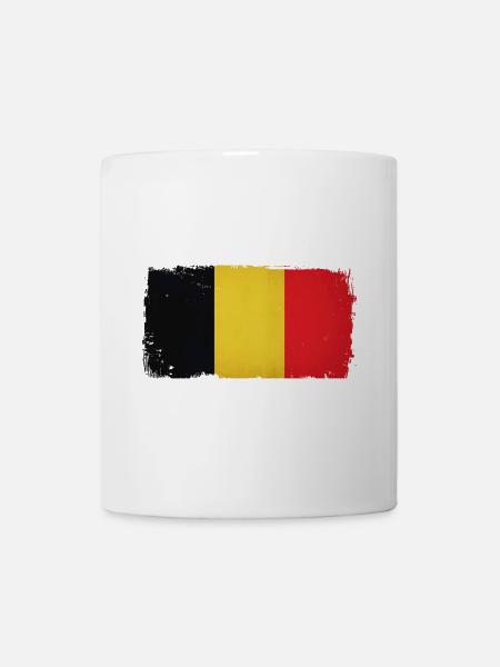 Grunge Belgien Flagge - Tasse - Weiß