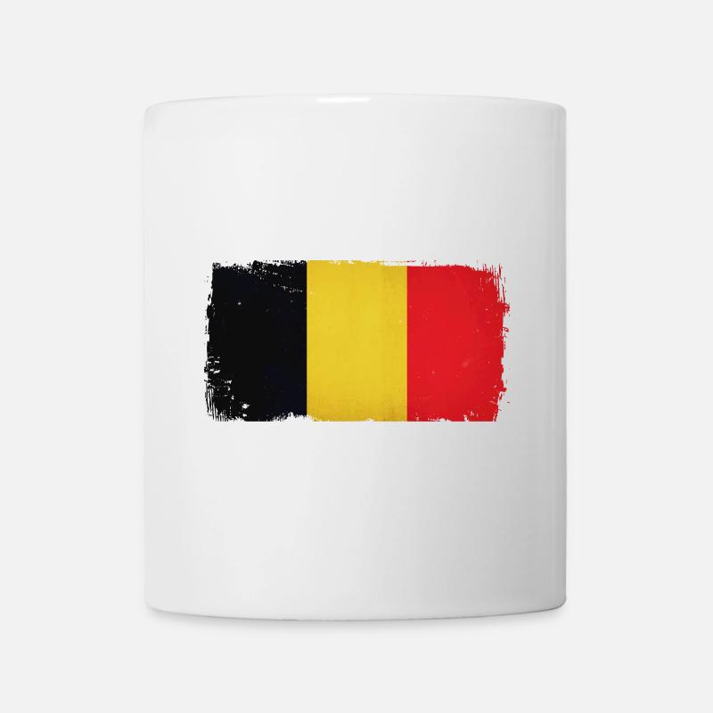 Grunge Belgien Flagge - Tasse - Weiß