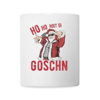 Cooler Weihnachtsmann: Ho Ho Hoit di Goschn - Tasse - Weiß - Vorne