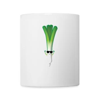 Leeks with sunglasses - Mug - white - Front