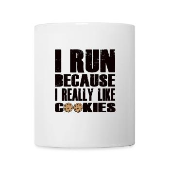 Funny Running Quote with Cookie Design - Mug - white - Front