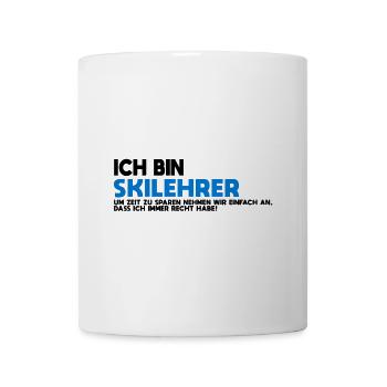 Skilehrer Blau Textur - Tasse - Weiß - Vorne