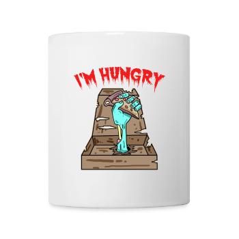 Zombie Pizza Ich habe Hunger - Tasse - Weiß - Vorne