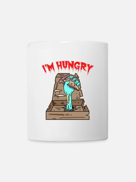 Zombie Pizza Ich habe Hunger - Tasse - Weiß