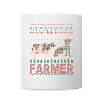 Noël fermier fermier vache - Mug blanc - blanc - Devant