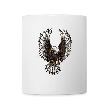 Aigle aigle tête d'aigle cadeau biker - Mug blanc - blanc - Devant