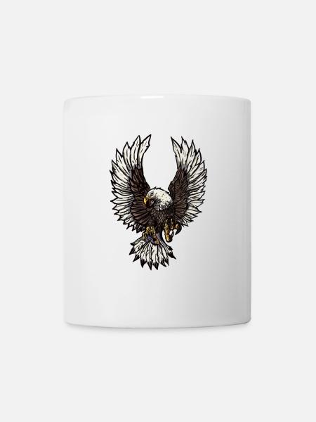 Aigle aigle tête d'aigle cadeau biker - Mug blanc - blanc