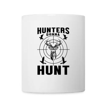 Illustration chasse minimaliste monochrome - Mug blanc - blanc - Devant