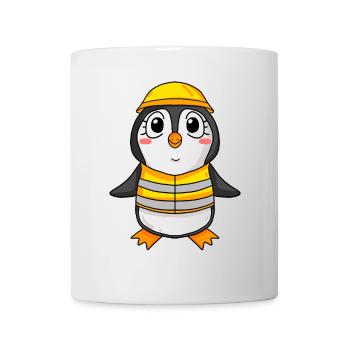 Topping out penguin house building house building gift - Mug - white - Front