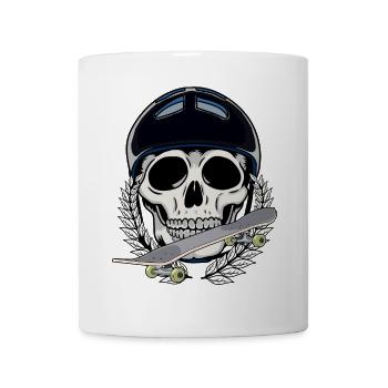 Sportsman Sports Skating Skater Skull Skateboard - Mug - white - Front