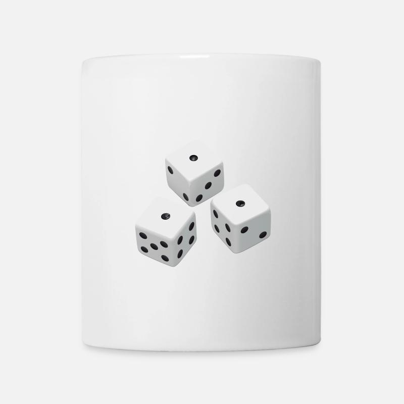 Realistische Würfel Geschenkidee - Tasse - Weiß