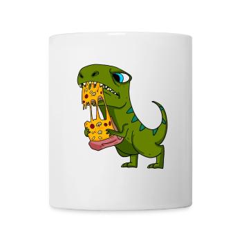 Dino Dinosaur Pizza Fast Food Eating Gift - Mug - white - Front