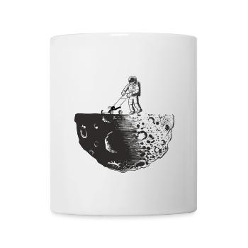 Weltraumabenteuer mit Astronaut und Mondlandschaft - Tasse - Weiß - Vorne
