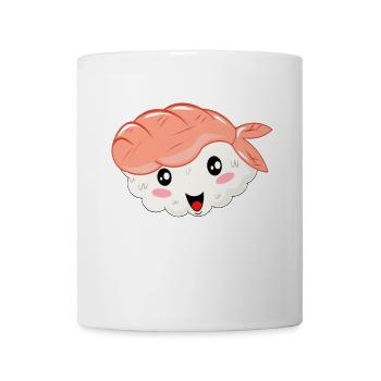 Sushis Nigiri Kawaii avec crevettes - Mug blanc - blanc - Devant