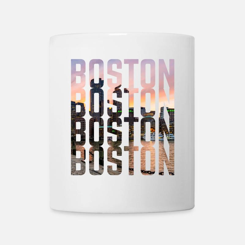 Lettrage Boston Skyline - Mug blanc - blanc