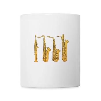Saxophone Familie Geschenkidee - Tasse - Weiß - Vorne