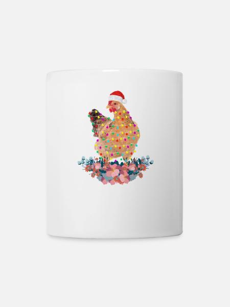 Hühnchen Frohe Weihnachten - Tasse - Weiß