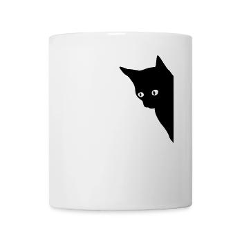 Playful cat motif in black and white style - Mug - white - Front