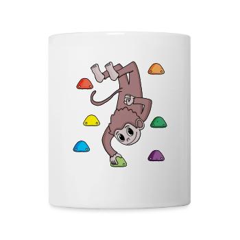 Affe an der Kletterwand - Klettern - Geschenk - Tasse - Weiß - Vorne