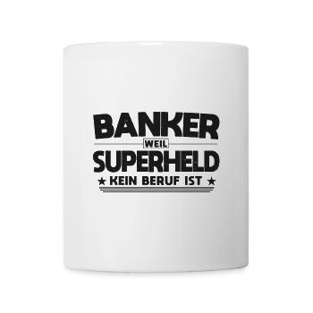 Dicton de super-héros banquier - Mug blanc - blanc - Devant