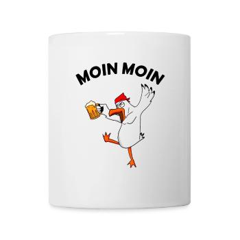 Betrunkene Möwe Moin Moin Nordsee Bier Geschenk - Tasse - Weiß - Vorne